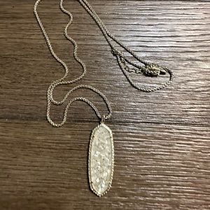 Kendra Scott White Long Drop Necklace